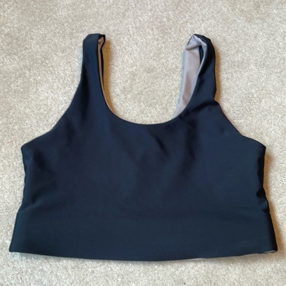 Becca reversible tank style tan to black tank style bikini top